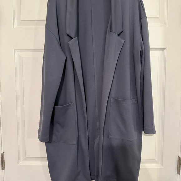 Leith Jackets & Blazers - Elegant Dusty Blue Women's Long Blazer